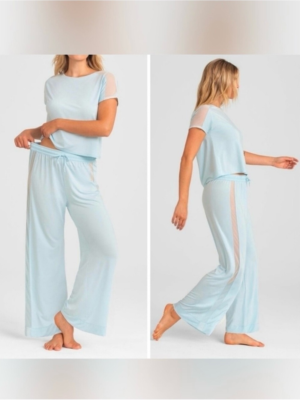 Honey love bliss wear pajama set size L amazing fabric sheer on the side